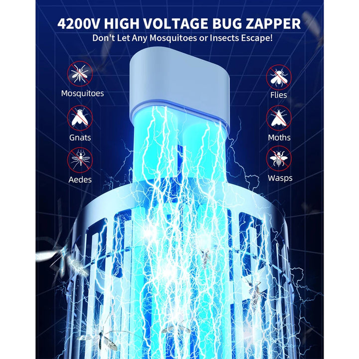 Outdoor Mosquito Zapper with Dual LED Light and 4200V Electric Trap