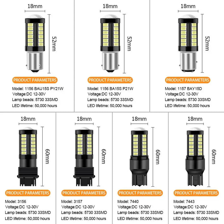 1 PCS 1156/1157 LED Signal Light Bulb 12V 7000K White
