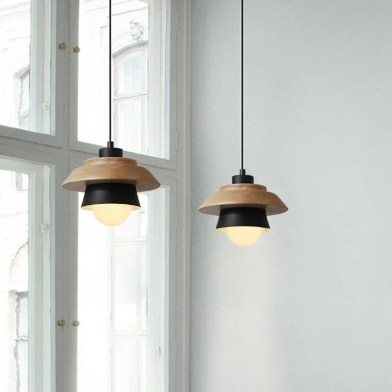 Colorful Macaron Design Nordic Wood Pendant Light
