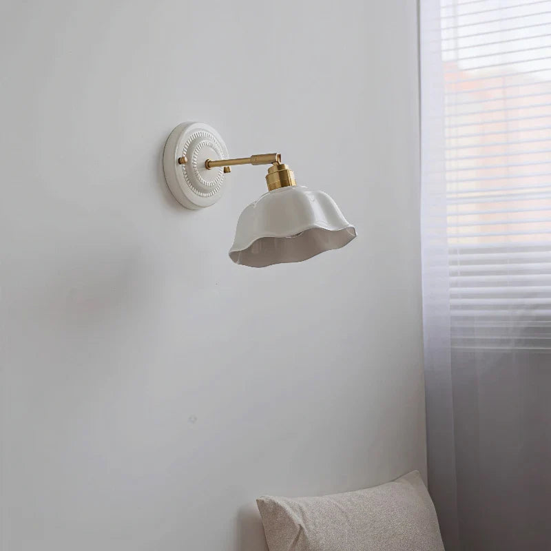Vintage Cream Ceramic Wall Lamp | Elegant Lighting for Modern Homes