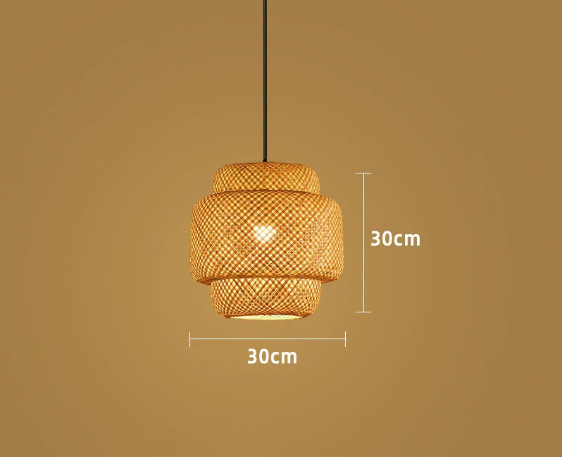 Handwoven Bamboo Pendant Lamp | Natural Rattan Light Fixture