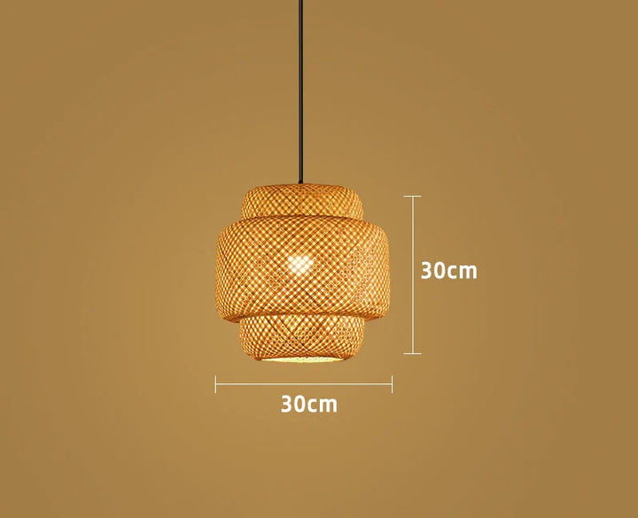 Handwoven Bamboo Pendant Lamp | Natural Rattan Light Fixture