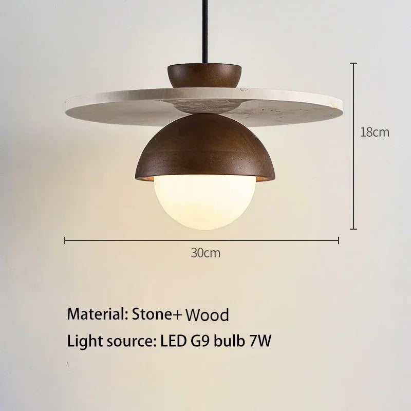 Walnut & Stone LED Pendant Light for Modern Home Decor