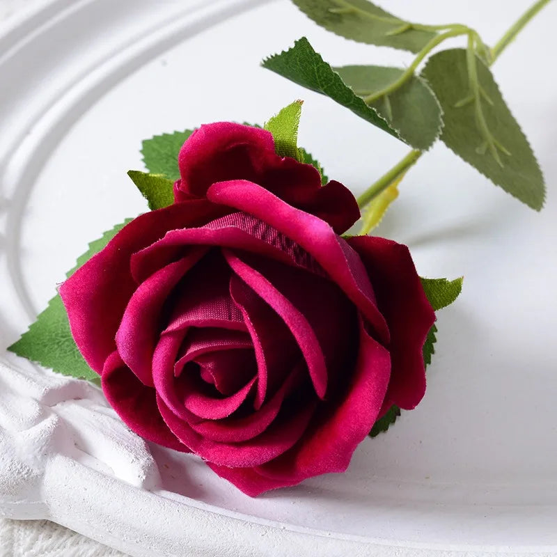 Realistic Velvet Silk Rose Bouquet - 20 Pieces-Orizon Depot