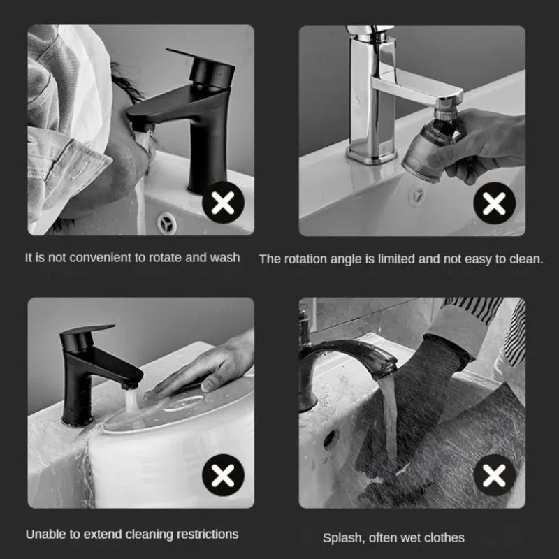 Universal Swivel Arm Faucet with Spray Water Protection-Orizon Depot