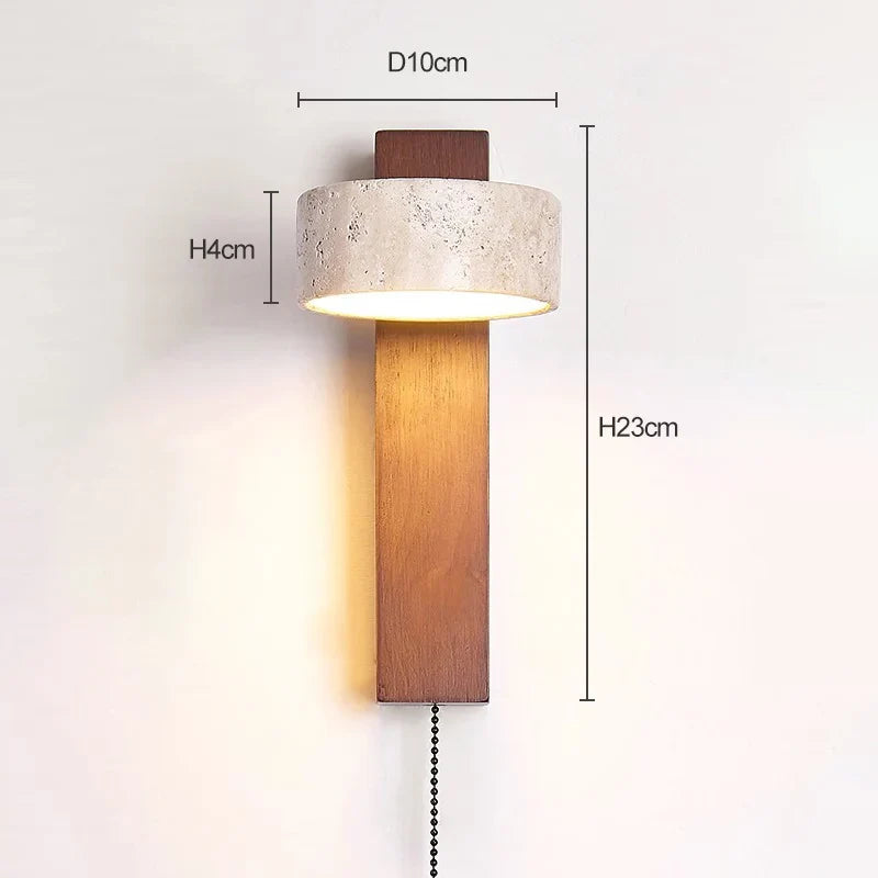 Wabi-Sabi Wall Lamp | French Style Headboard Light with Pull Switch