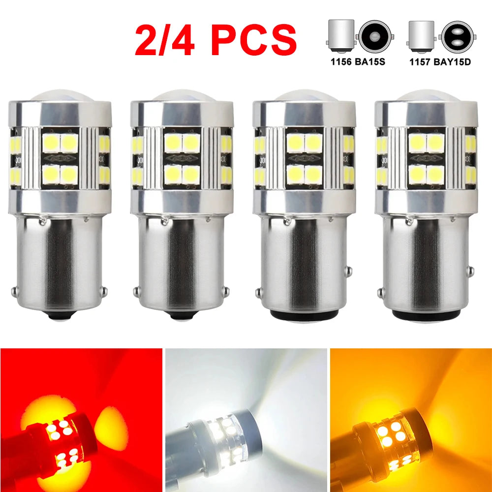 2/4 PCS 1156 1157 LED Bulbs for Car Parking Signal Lights 12V 24V