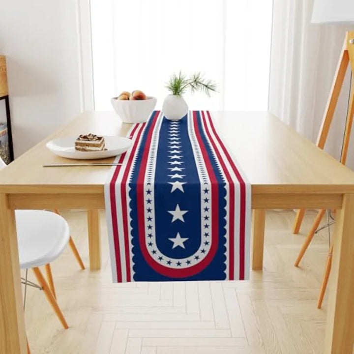 Patriotic Stars Table Runner for 4th of July Decor