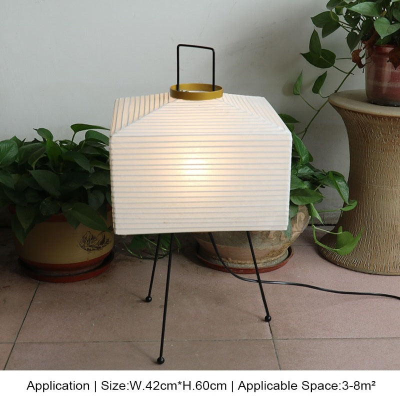Japanese Creative Paper Floor Lamp with Tripod Design-Orizon Depot