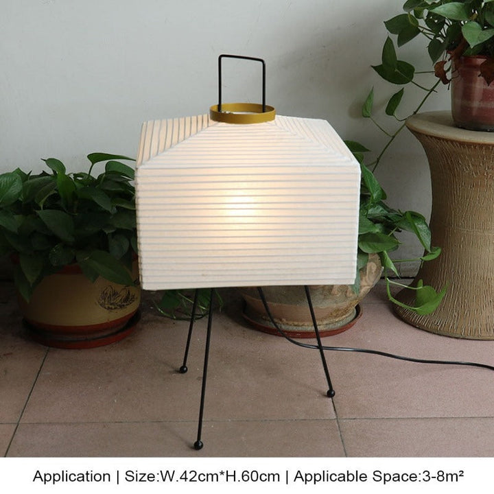 Japanese Creative Paper Floor Lamp with Tripod Design-Orizon Depot