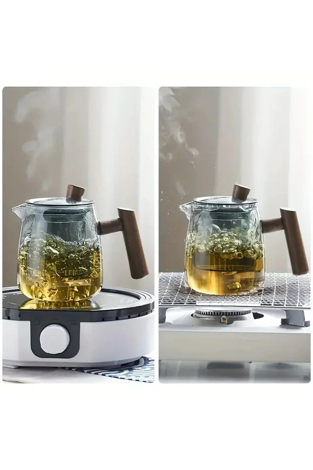 Wood Handle Glass Teapot for Brewing Perfect Tea-Orizon Depot