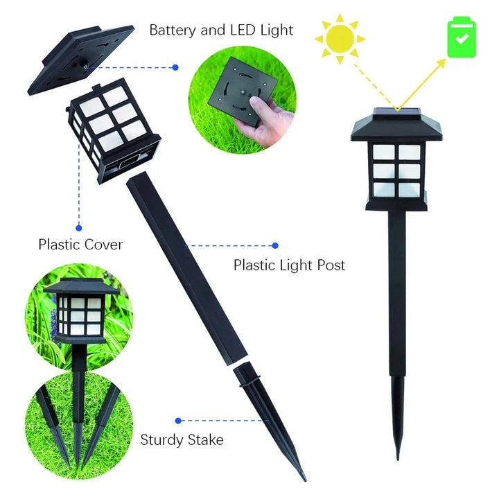 8 Pack Solar Garden Pathway Lights for Outdoor Yard and Walkway Decor