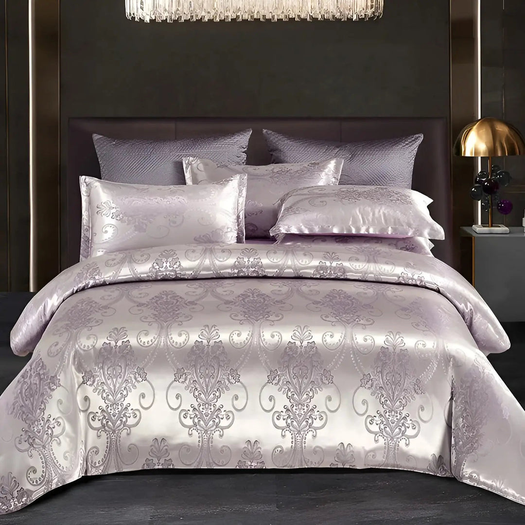 Chic Satin Jacquard Duvet Cover for Elegant Luxury Bedroom Decor-Orizon Depot