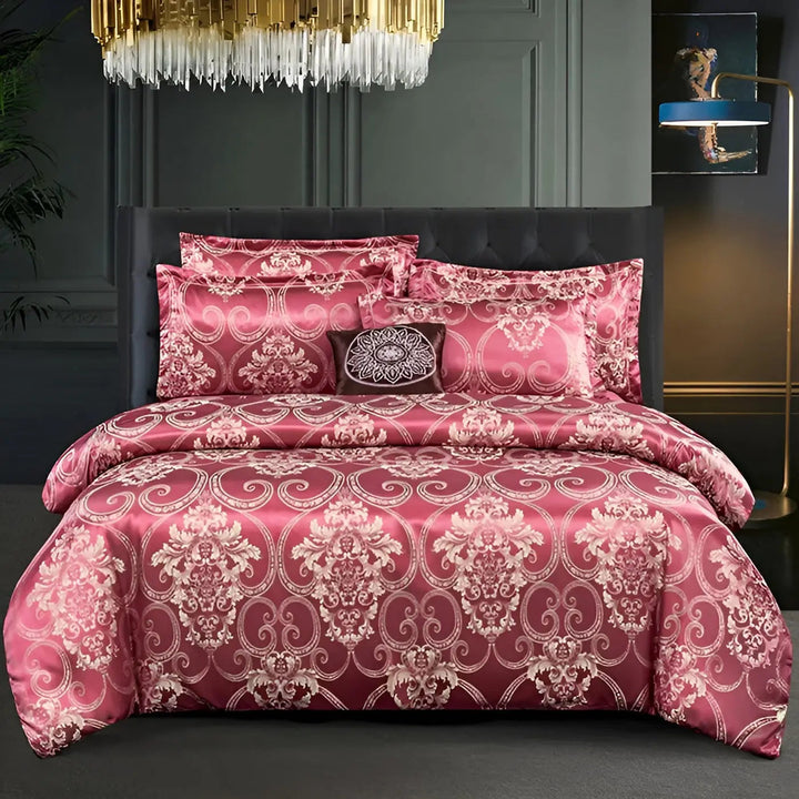 Chic Satin Jacquard Duvet Cover for Elegant Luxury Bedroom Decor-Orizon Depot