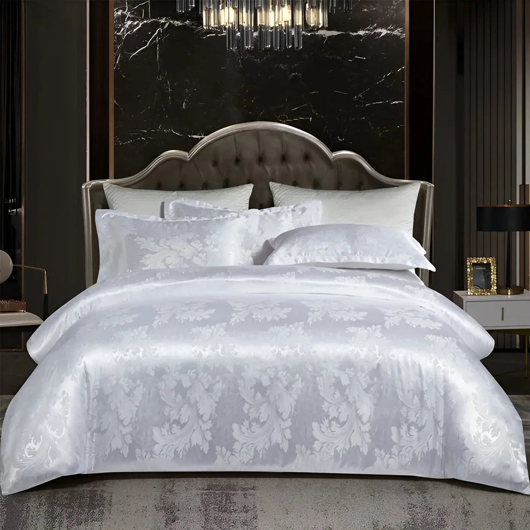 Chic Satin Jacquard Duvet Cover for Elegant Luxury Bedroom Decor-Orizon Depot