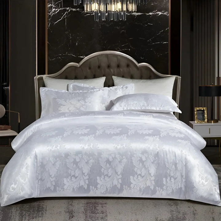 Chic Satin Jacquard Duvet Cover for Elegant Luxury Bedroom Decor-Orizon Depot