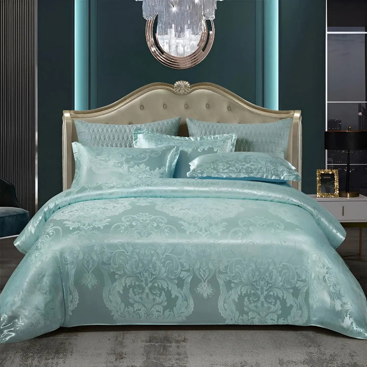 Chic Satin Jacquard Duvet Cover for Elegant Luxury Bedroom Decor-Orizon Depot