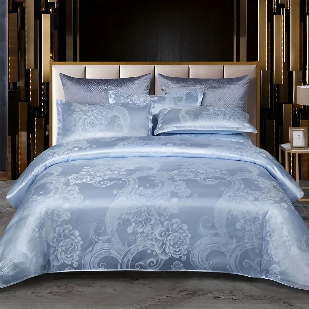 Chic Satin Jacquard Duvet Cover for Elegant Luxury Bedroom Decor-Orizon Depot
