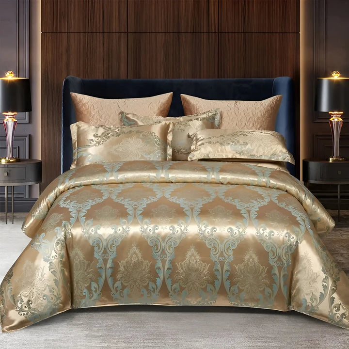 Chic Satin Jacquard Duvet Cover for Elegant Luxury Bedroom Decor-Orizon Depot