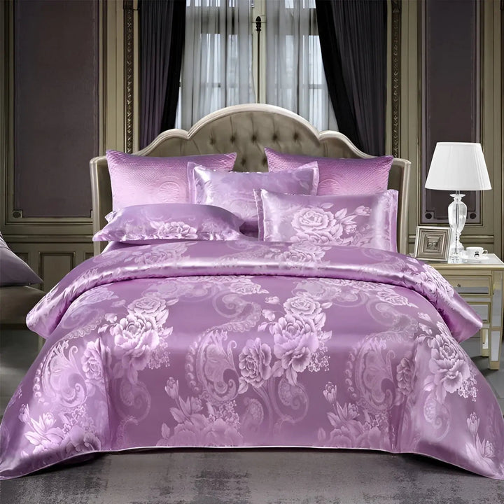 Chic Satin Jacquard Duvet Cover for Elegant Luxury Bedroom Decor-Orizon Depot