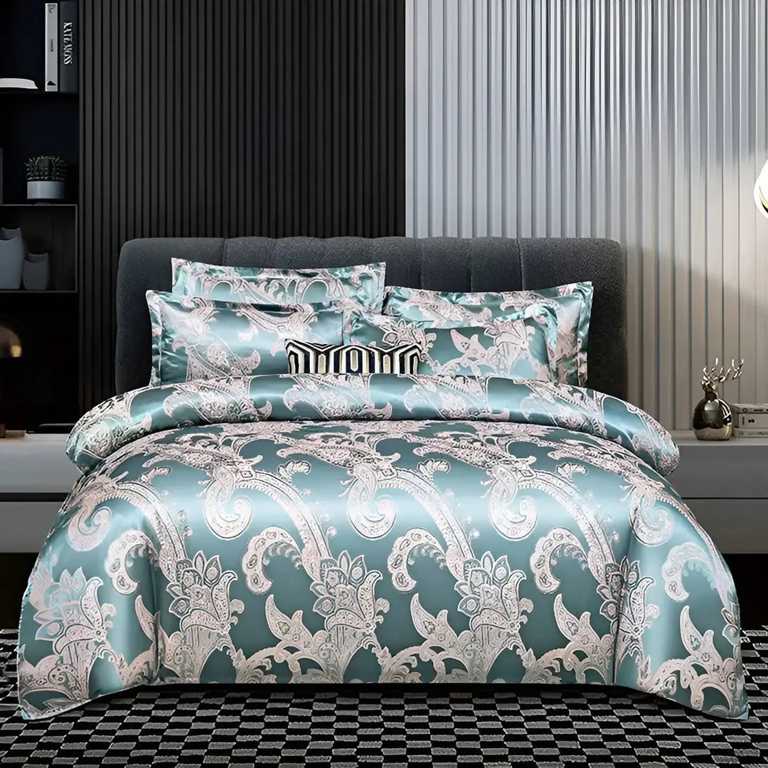 Chic Satin Jacquard Duvet Cover for Elegant Luxury Bedroom Decor-Orizon Depot