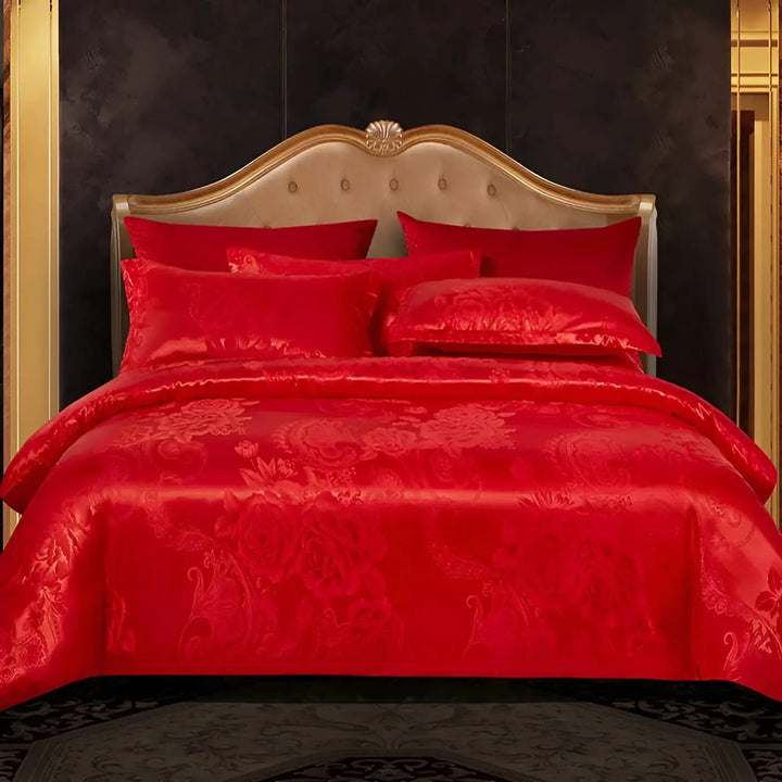 Chic Satin Jacquard Duvet Cover for Elegant Luxury Bedroom Decor-Orizon Depot