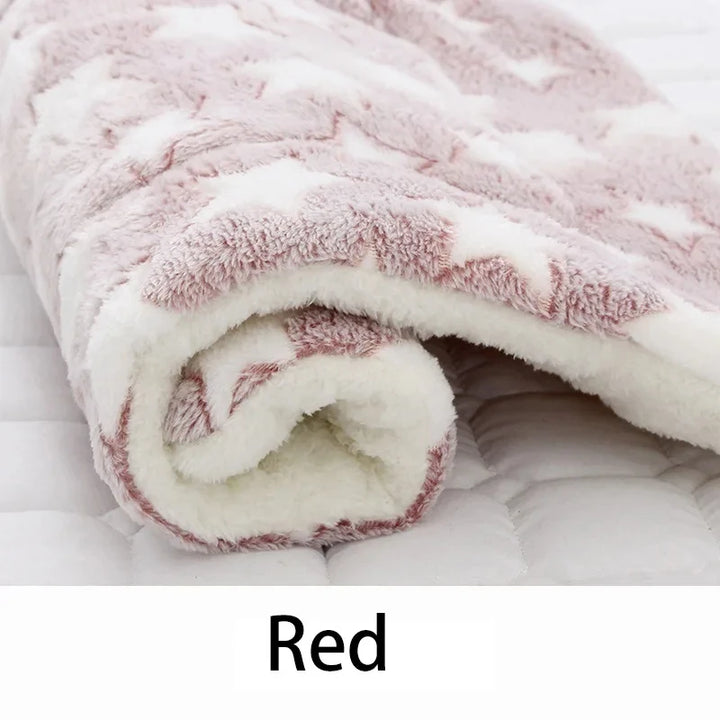 Cozy Flannel Pet Sleeping Mat for Dogs and Cats - Winter Bed Cushion