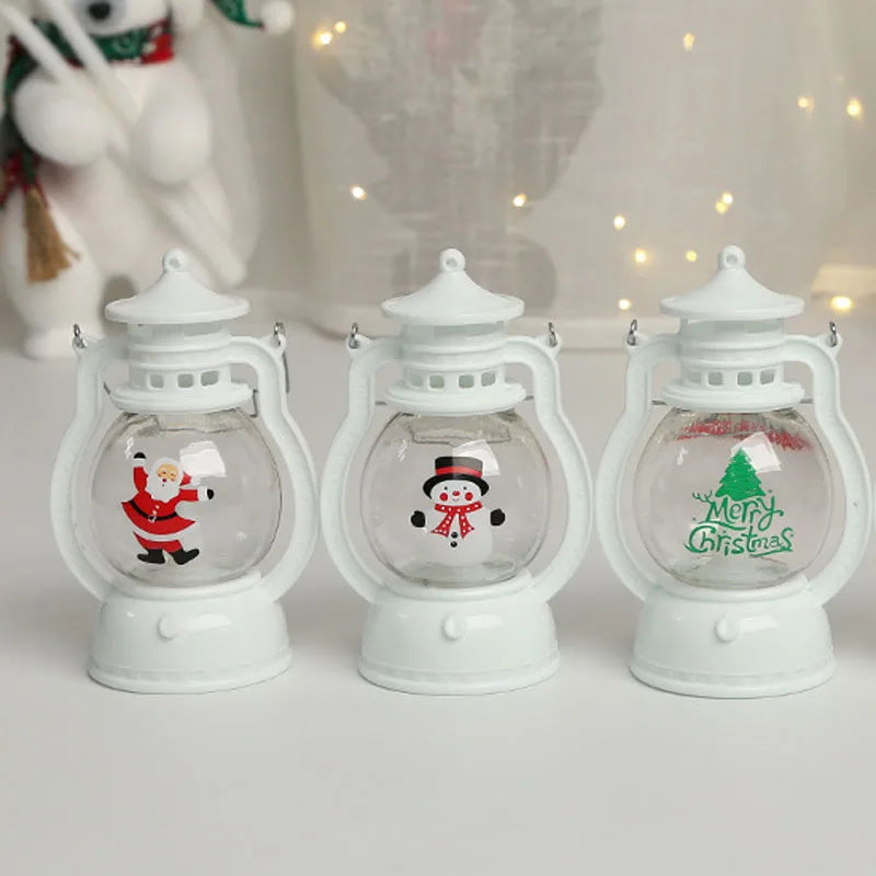 Christmas's Portable LED Santa Snowman Lanterns - Battery-Powered