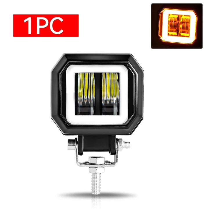 20W 3-Inch Motorcycle LED Angel Eye Work Fog Light Bar for Offroad Use