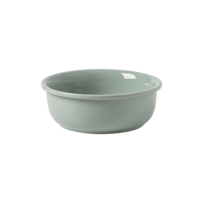 Ceramic Elevated Cat Bowl with Wooden Stand for Comfortable Feeding-Orizon Depot