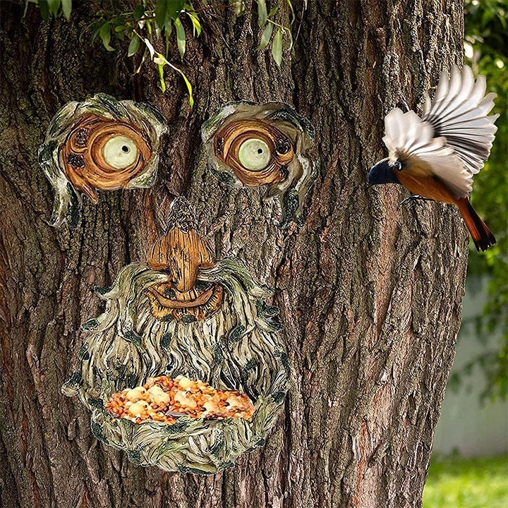 Nature-Inspired Tree Face Bird Feeder Station for Outdoor Decor-Orizon Depot