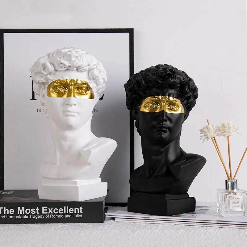 European Home Decor David Head Resin Statue - Modern Abstract Bust-Orizon Depot