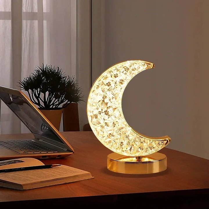 3D Crystal LED Night Light | Rechargeable Touch Dimming Lamp