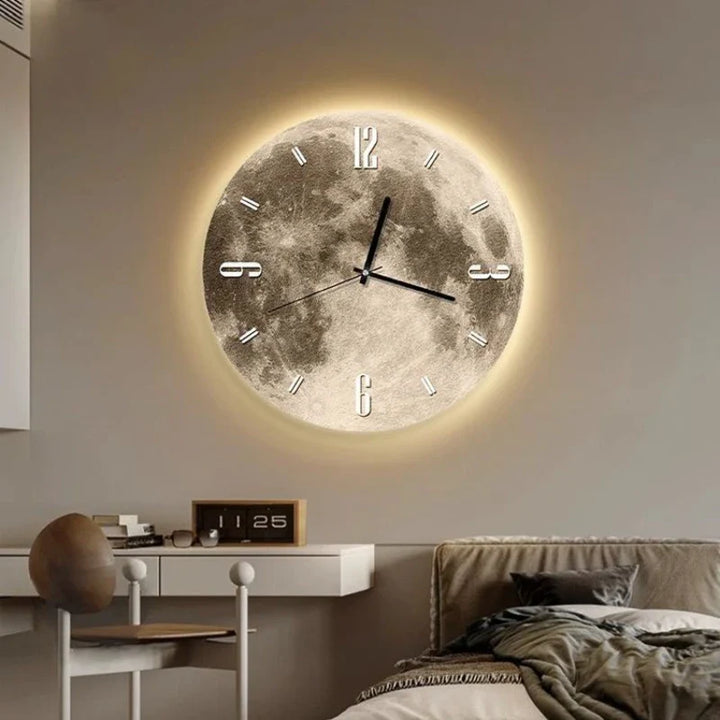 Illuminated Moon Design LED Wall Clock for Unique Home Decor