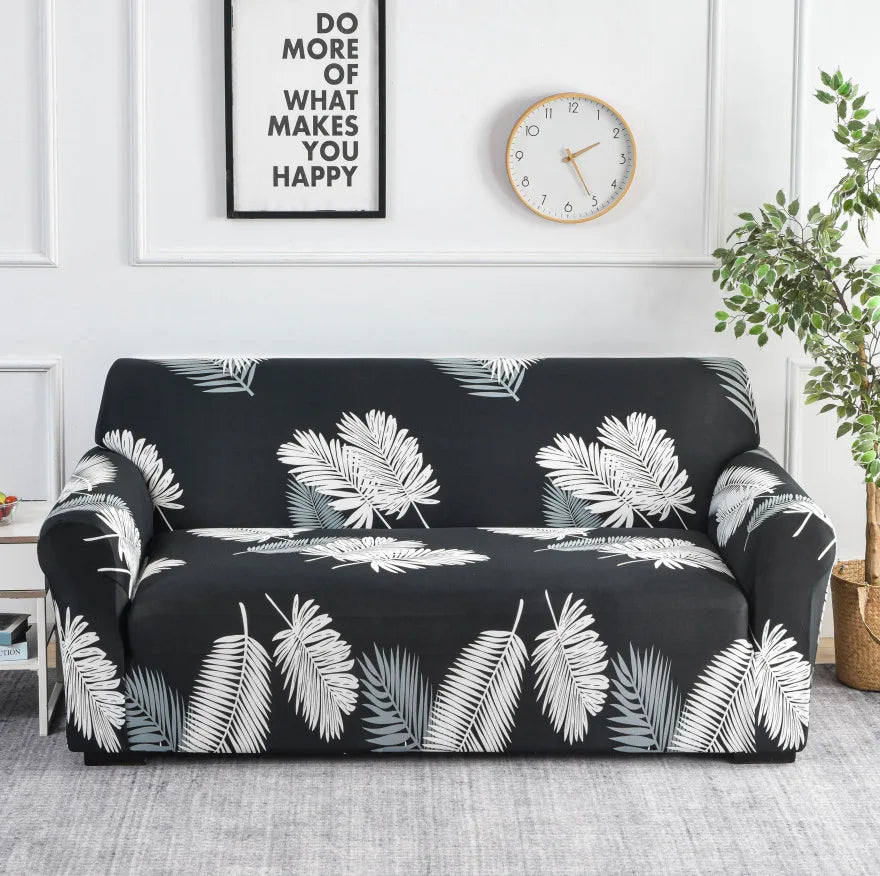 Elastic Flower Printed Sofa Cover - Spandex Furniture Protector for Home