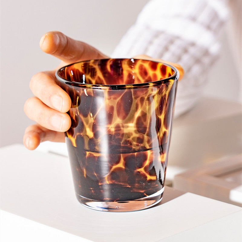 Leopard Retro Drinking Glass - Stylish and Unique Drinkware-Orizon Depot
