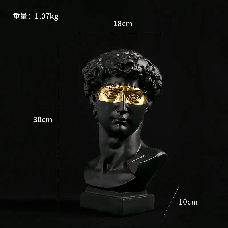 European Home Decor David Head Resin Statue - Modern Abstract Bust-Orizon Depot