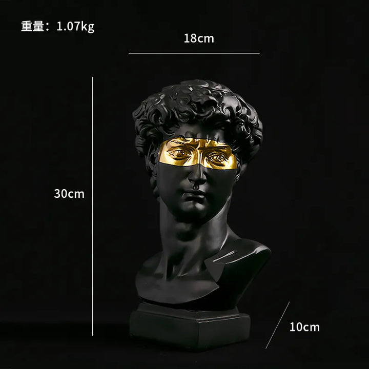European Home Decor David Head Resin Statue - Modern Abstract Bust-Orizon Depot