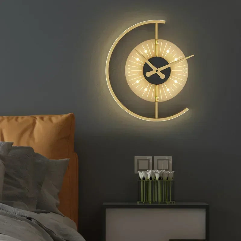 Post-Modern LED Wall Lamp Clock for Stylish Home Decor