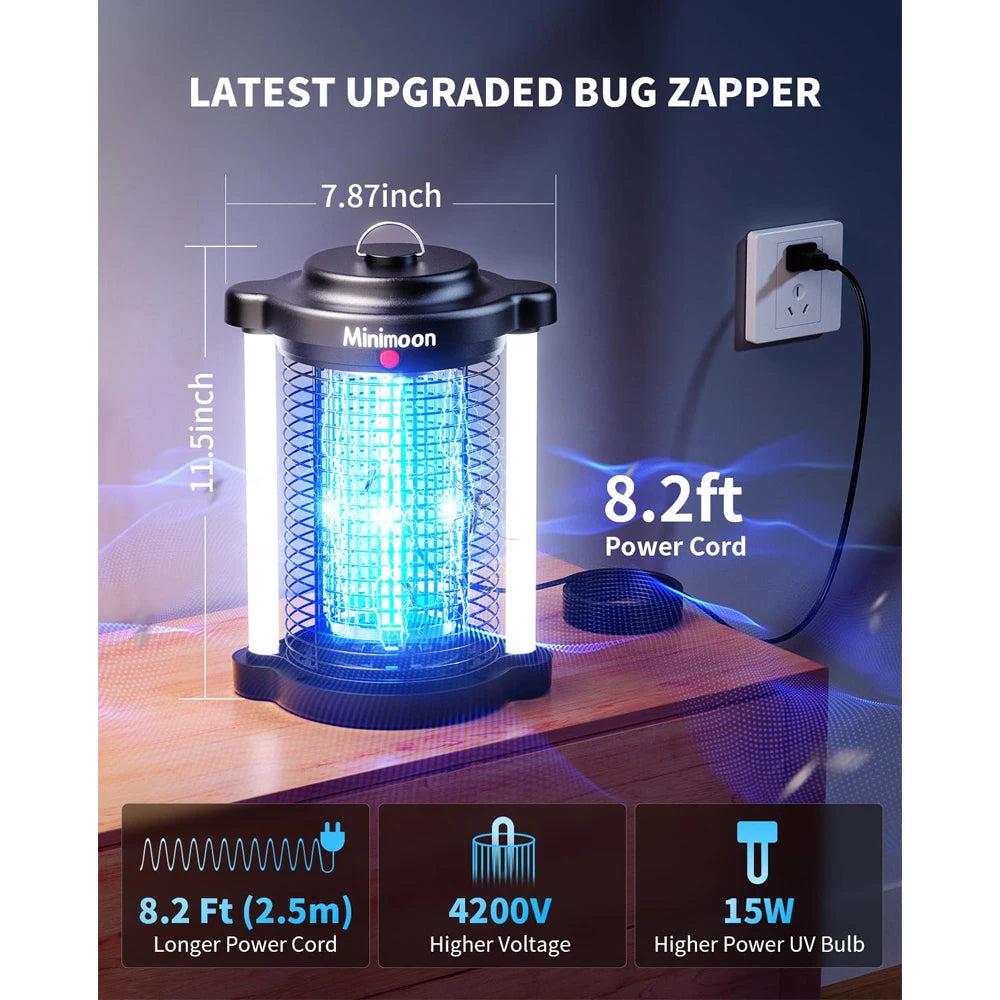 Outdoor Mosquito Zapper with Dual LED Light and 4200V Electric Trap