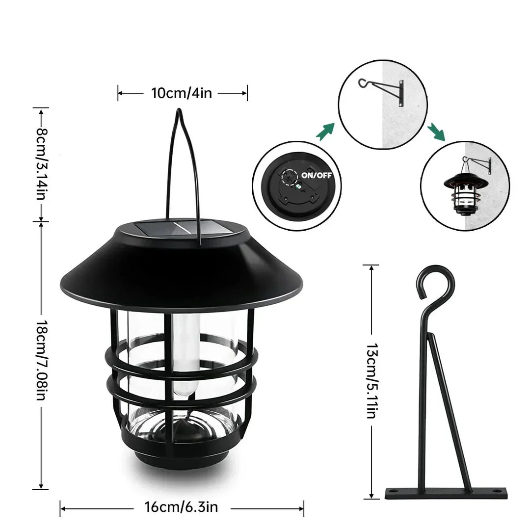 Solar Wireless Waterproof Flickering Sun Flame Lantern Light-Orizon Depot