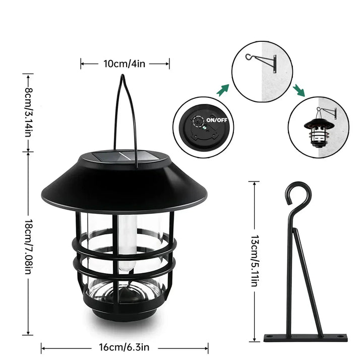 Solar Wireless Waterproof Flickering Sun Flame Lantern Light-Orizon Depot