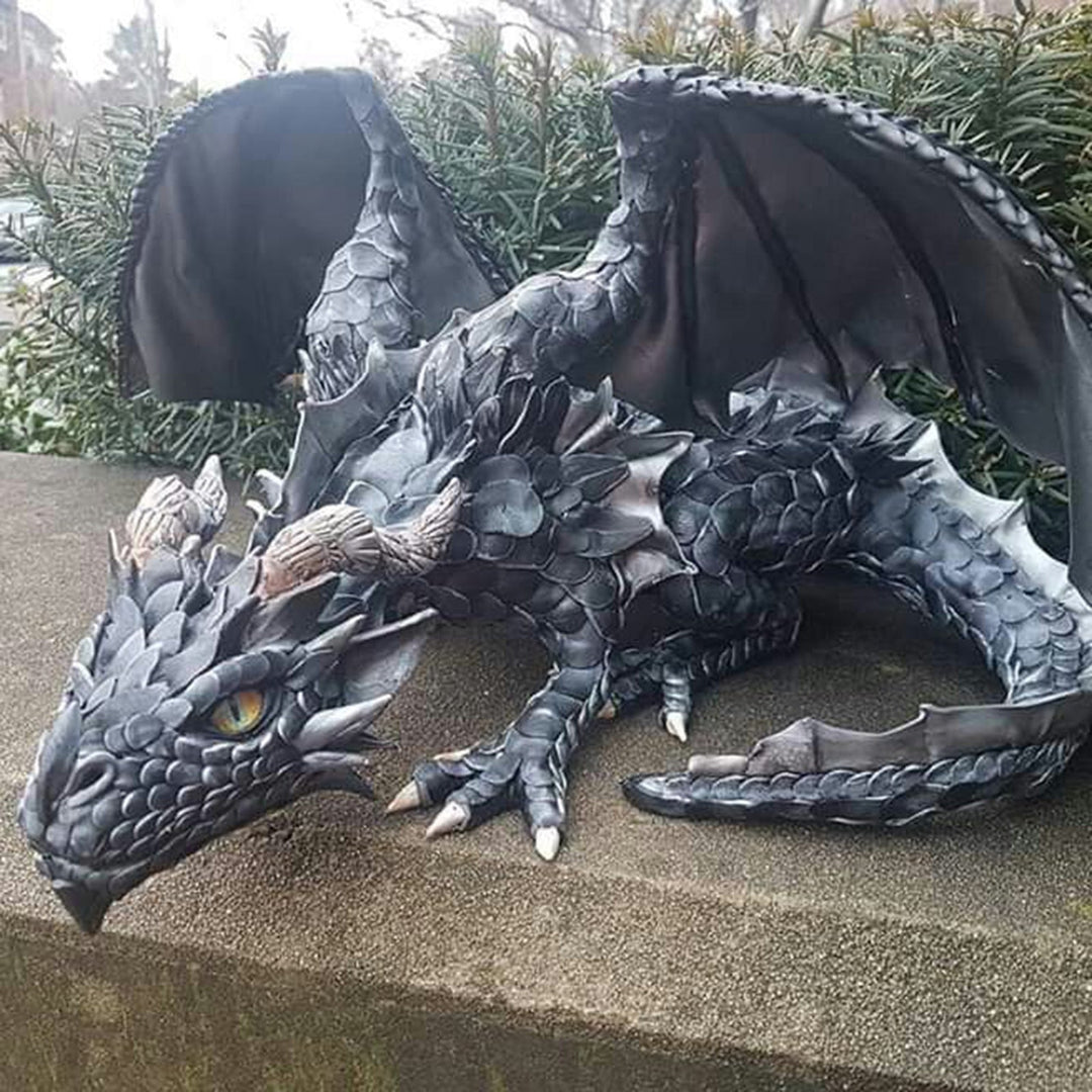 Gothic Crouching Dragon Guardian Statue for Outdoor Decoration-Orizon Depot
