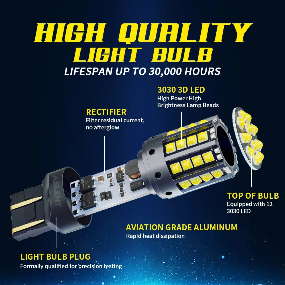LED Signal Light Reverse Brake Bulbs 12V 2-Pack Multiple Sizes