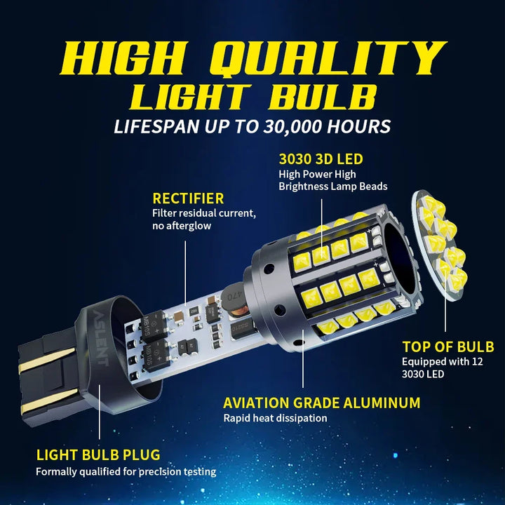LED Signal Light Reverse Brake Bulbs 12V 2-Pack Multiple Sizes