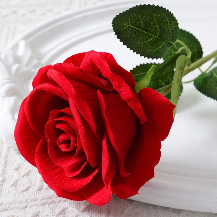 Realistic Velvet Silk Rose Bouquet - 20 Pieces-Orizon Depot