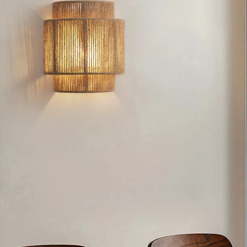 Handwoven Rattan Wall Lamp for Stylish Home Decor