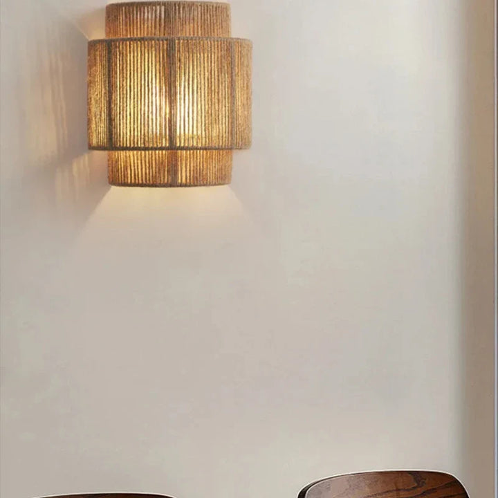 Handwoven Rattan Wall Lamp for Stylish Home Decor