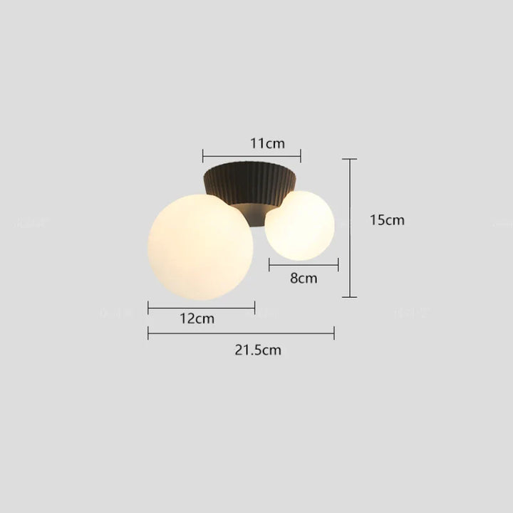 Modern French Double Globe Ceiling Light Fixture