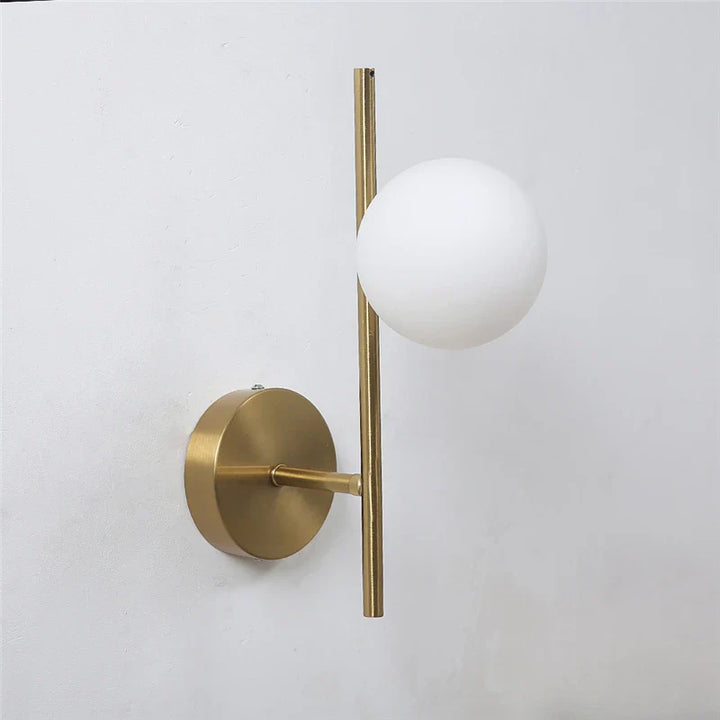 Modern Dual Globe Wall Light in Gold Finish